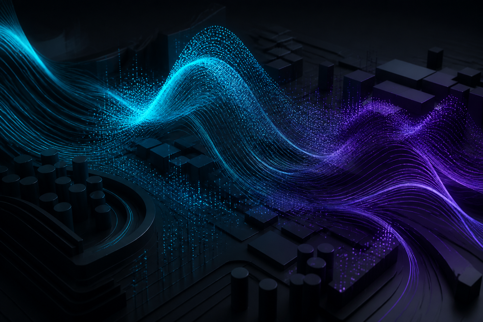 Sculptural wave of data points suggesting retail demand patterns